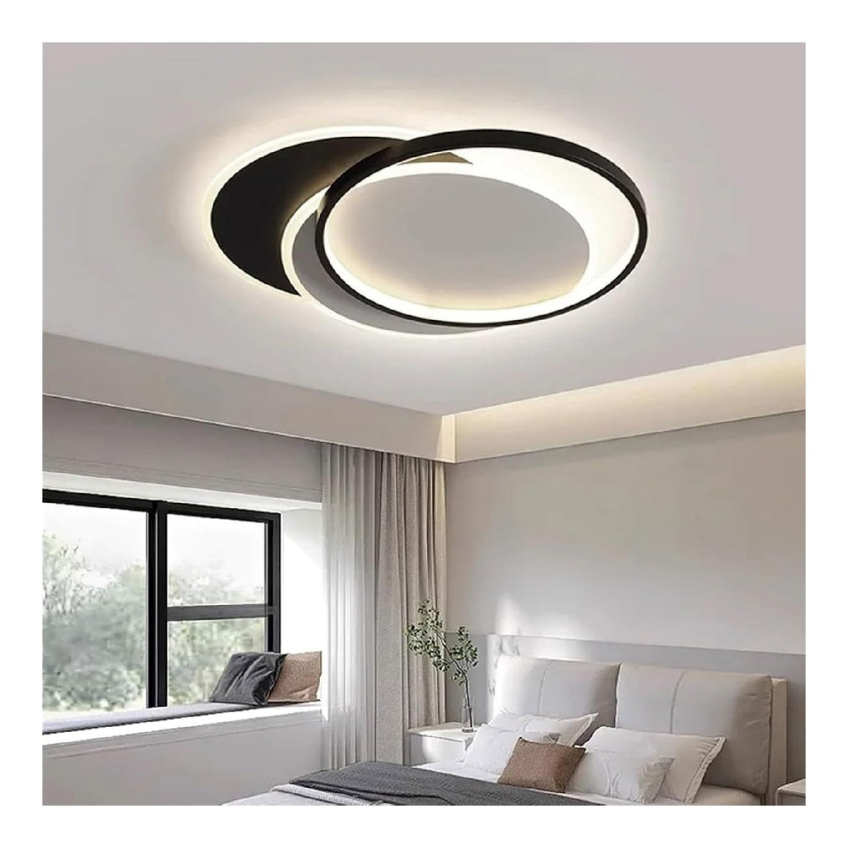 Luminaire Noir et Blanc a silhouette graphique de type plafonnier 35W 3000K