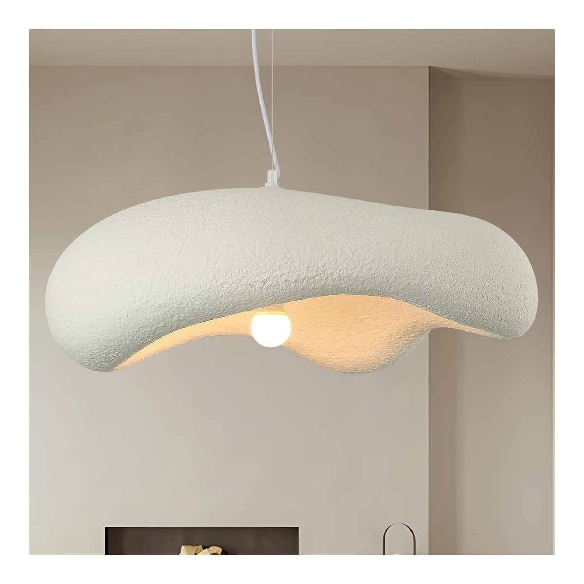 Suspension decoratif Blanc et Ambre avec diffusion lumineuse harmonieuse E27