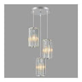 Suspension Ambre et Transparent aux lignes epurees avec eclairage confortable E27