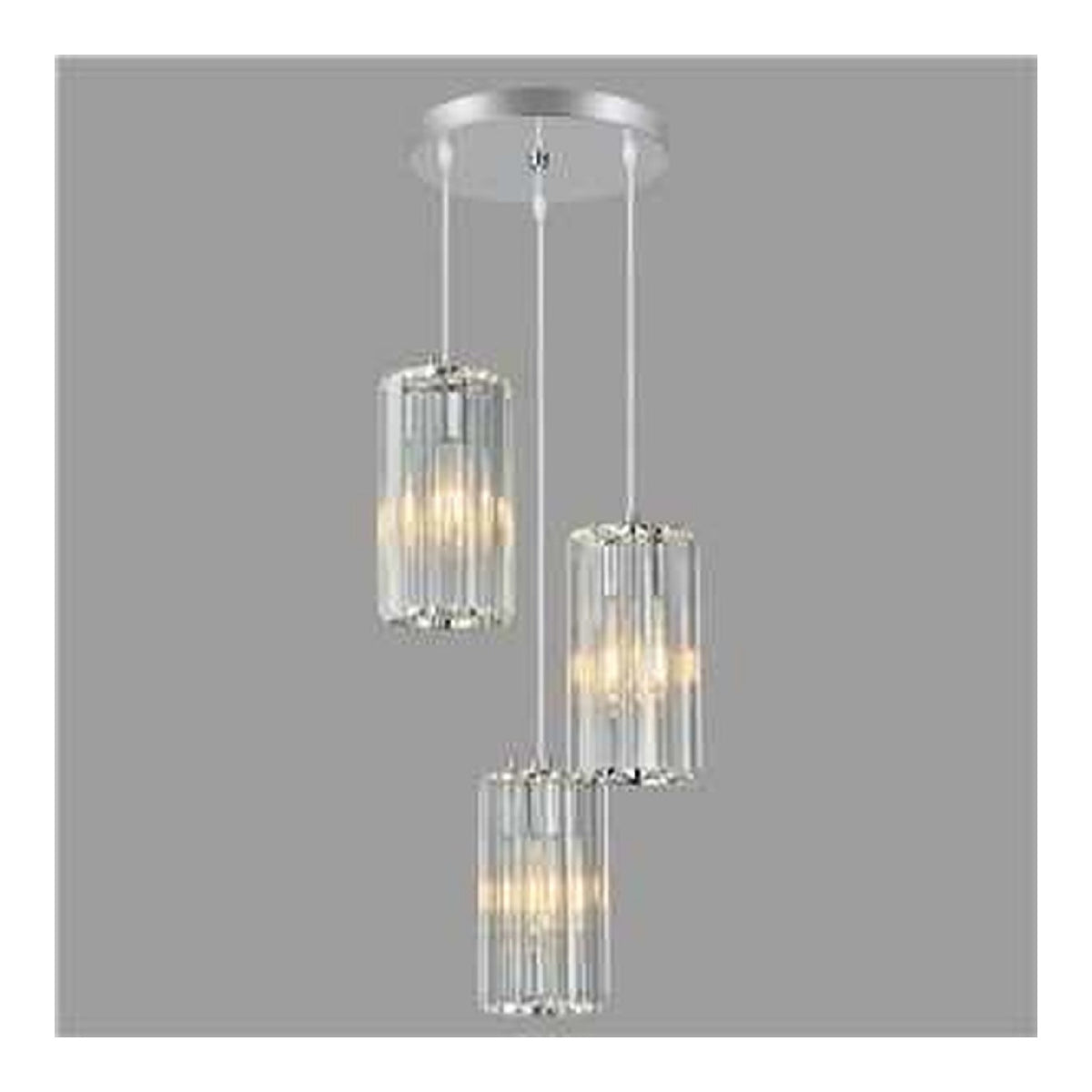Suspension Ambre et Transparent aux lignes epurees avec eclairage confortable E27
