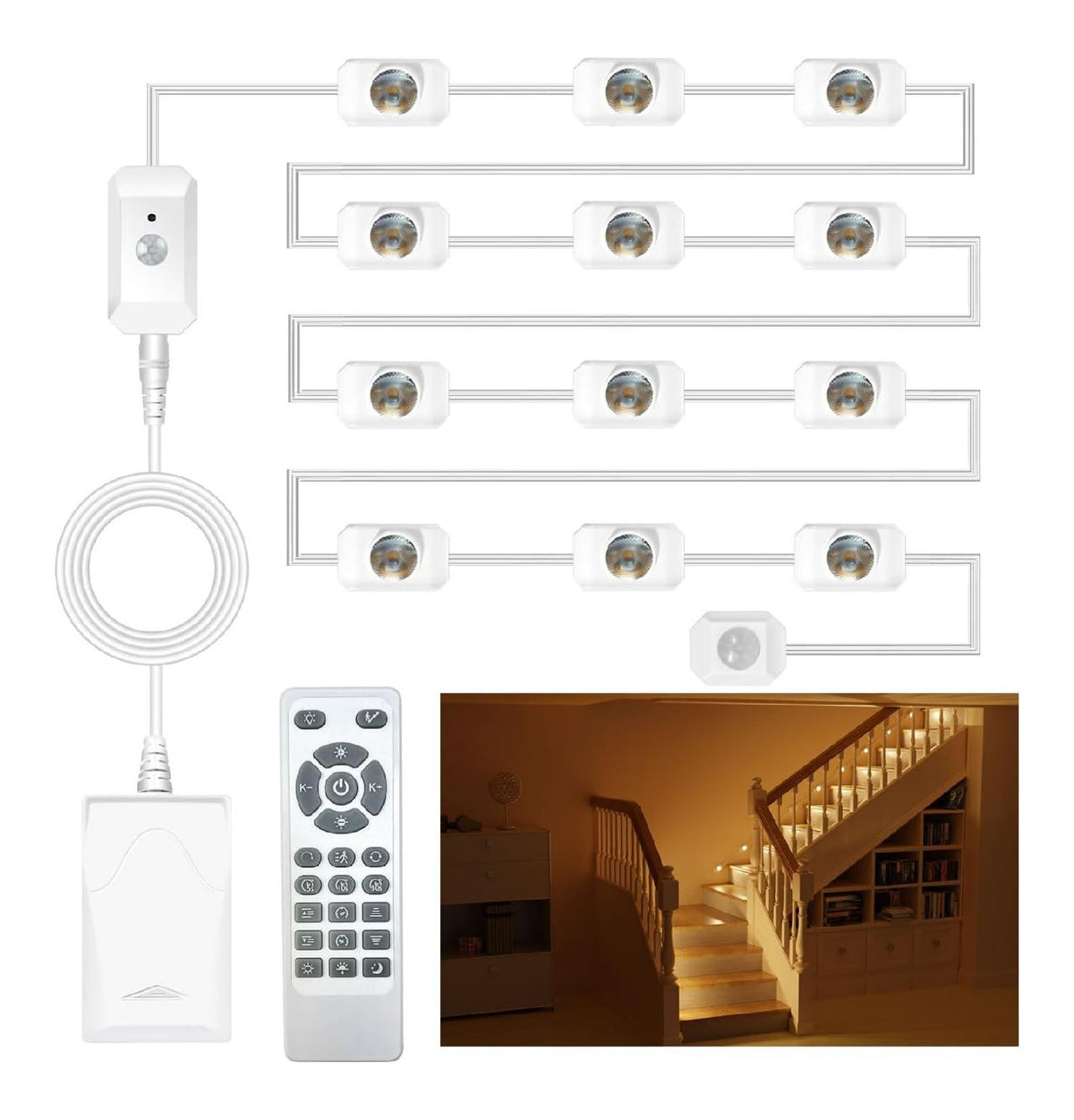 Luminaire Noir a silhouette graphique de type luminaire 3000K